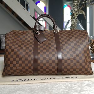 ❤ Authentic LV KEEPALL 50 Duffel Damier Ebene